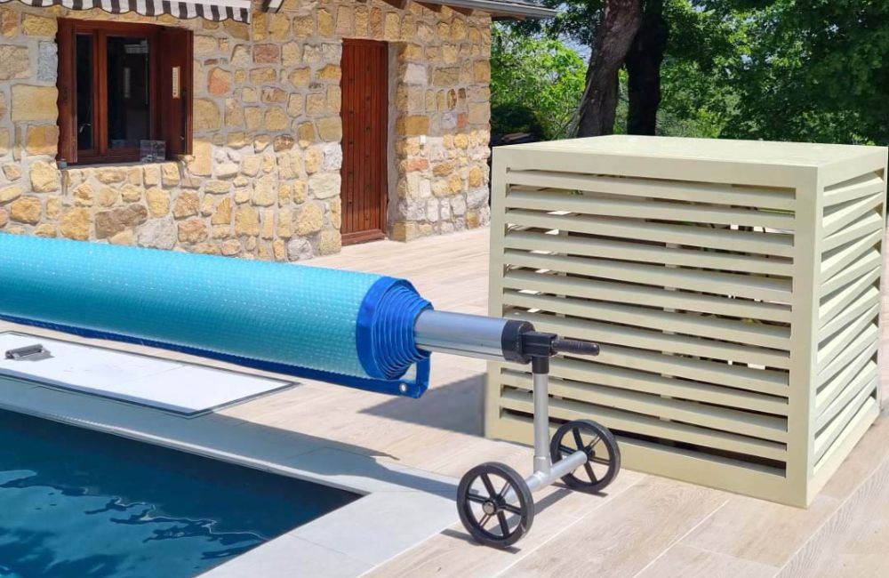 Cache-clim alu pour pompe à chaleur de piscine