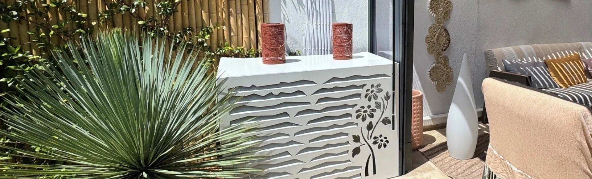 Cache clim design fleur de montagne